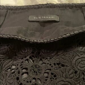 Elie Tahari Black Lace Midi Skirt